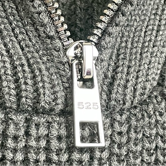 525 America Women's Small Nina 3/4 Zip Sweater Chunky Knit Turtleneck BLACK Pop - Picture 4 of 16